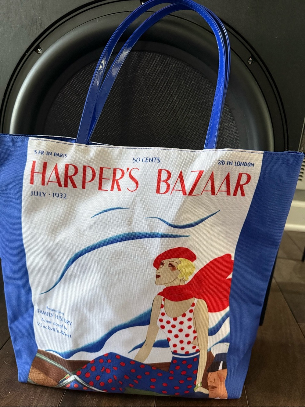 Harper Bazaar collab with Estée Lauder Blue Canvas Tote Bag - Picture 1 of 3